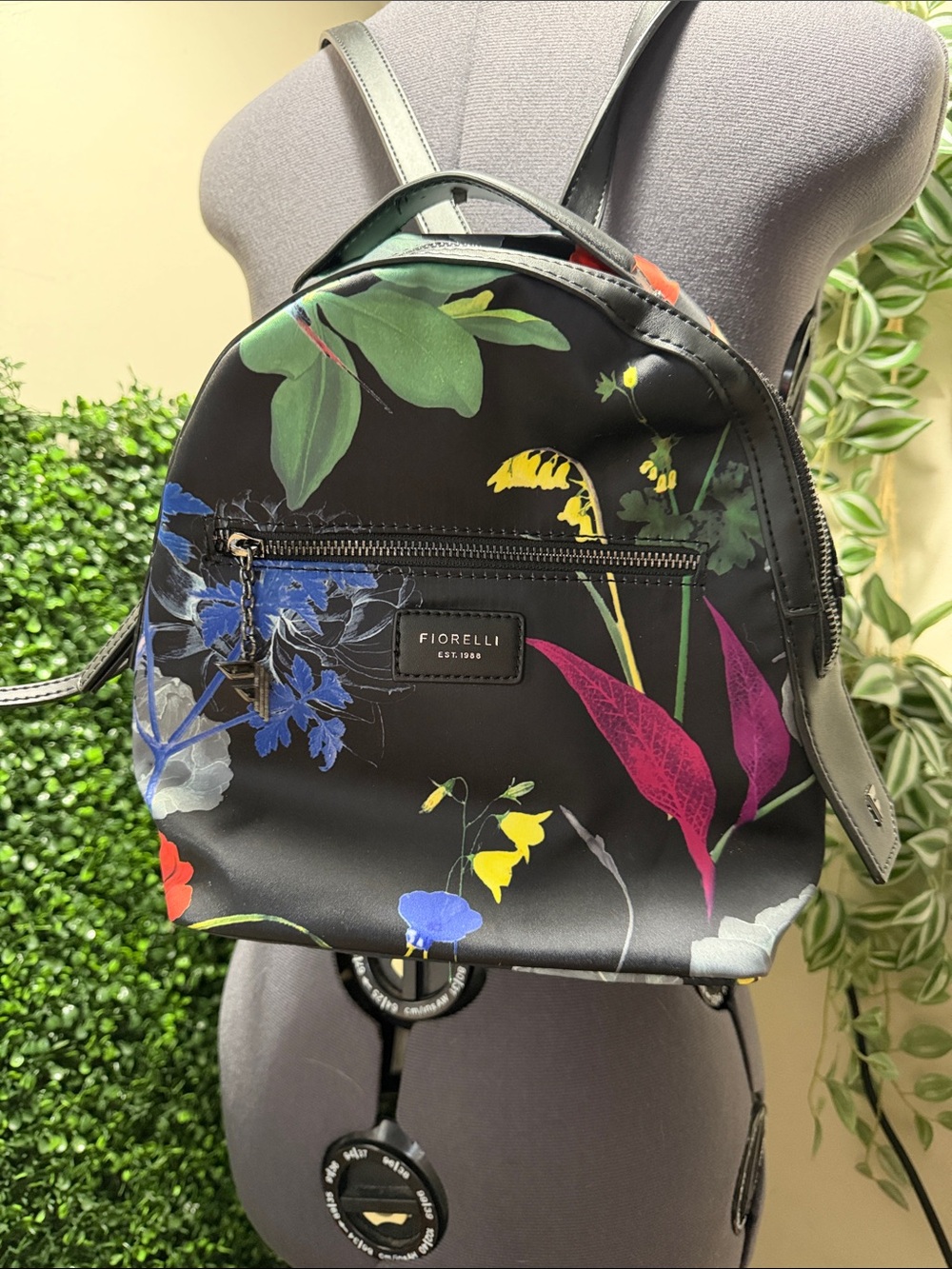Fiorelli Black Floral Signature Mini Backpack